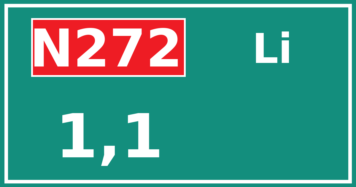 Hectometerbord N272 1,1 zijde Li