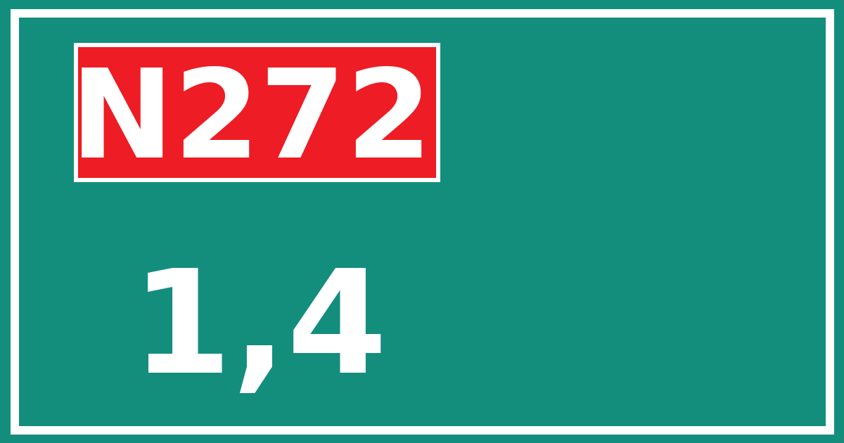 Hectometerbord N272 1,4