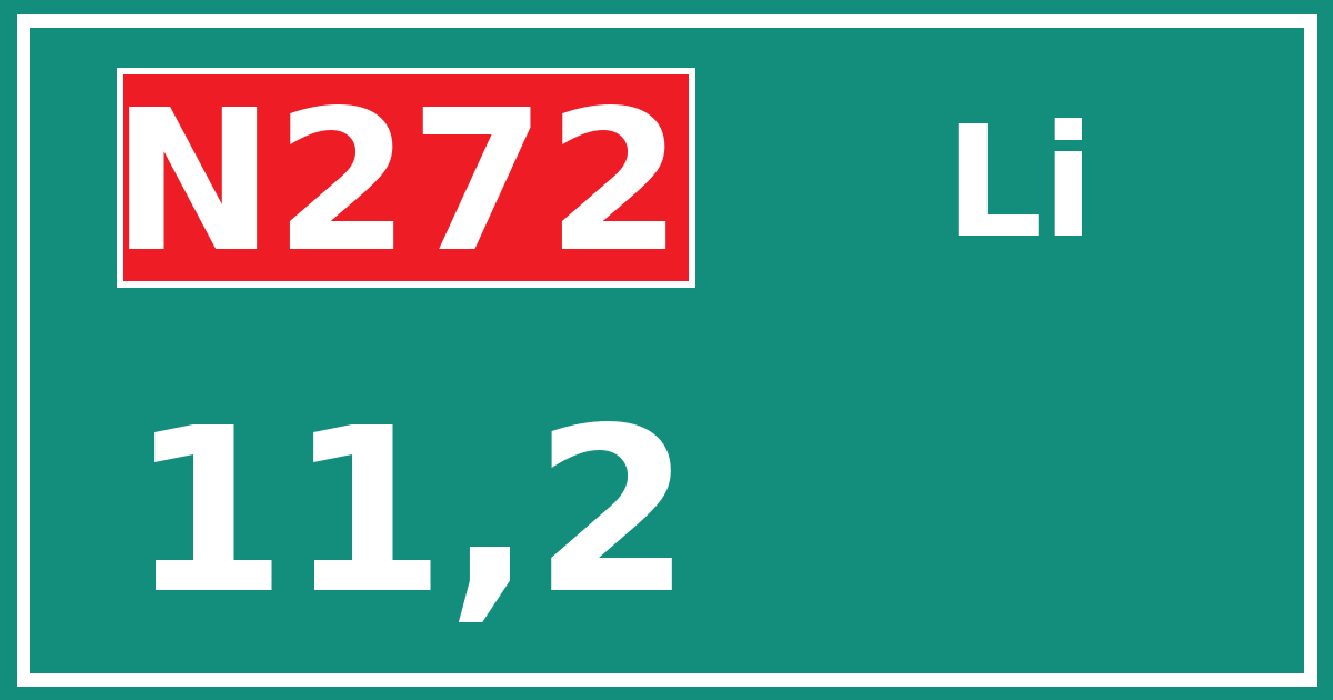 Hectometerbord N272 11,2 zijde Li