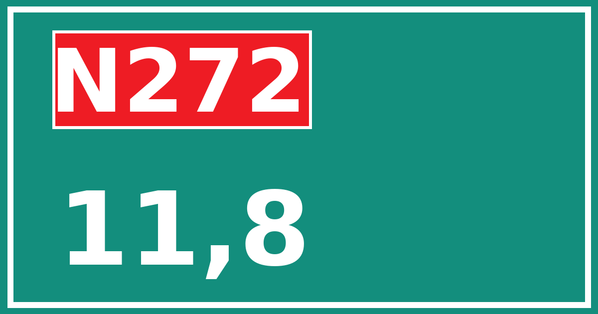 Hectometerbord N272 11,8