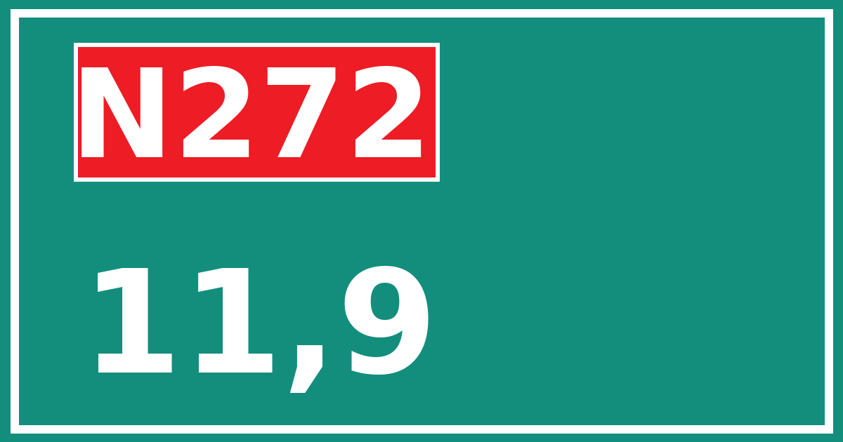 Hectometerbord N272 11,9