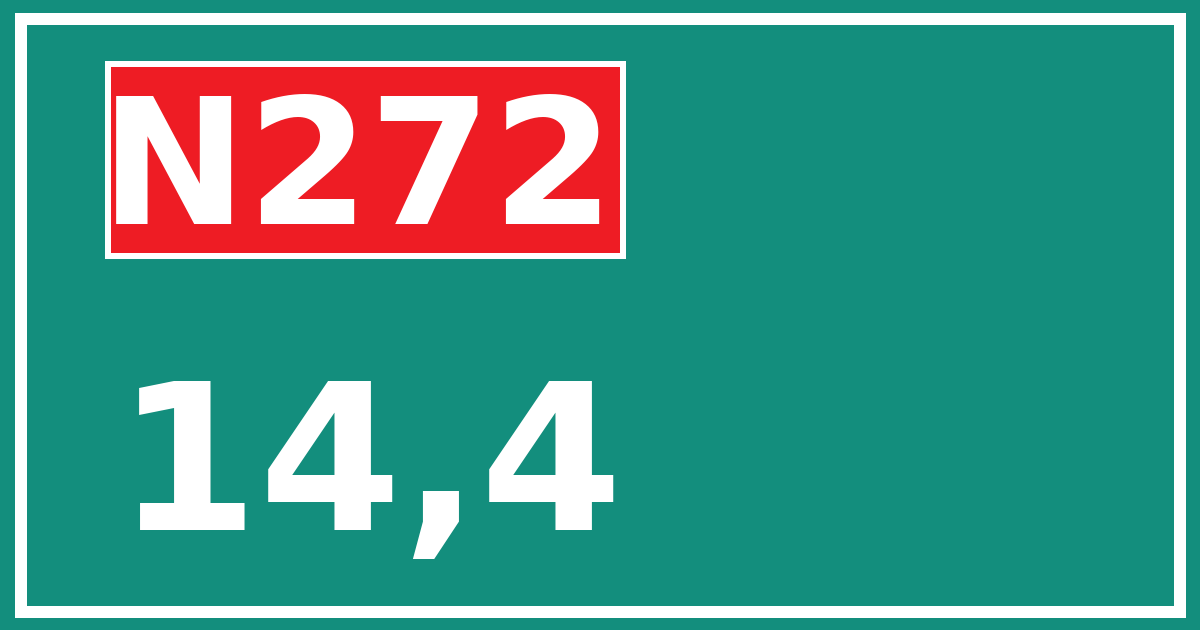 Hectometerbord N272 14,4