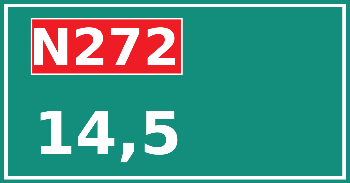Hectometerbord N272 14,5