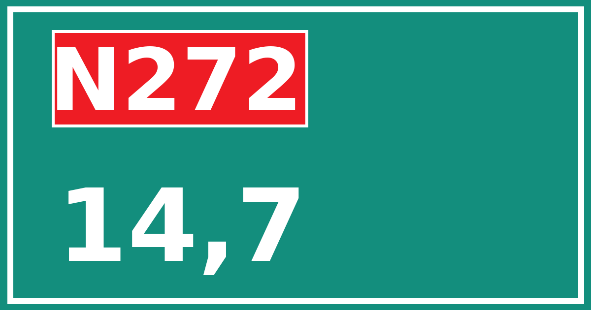 Hectometerbord N272 14,7