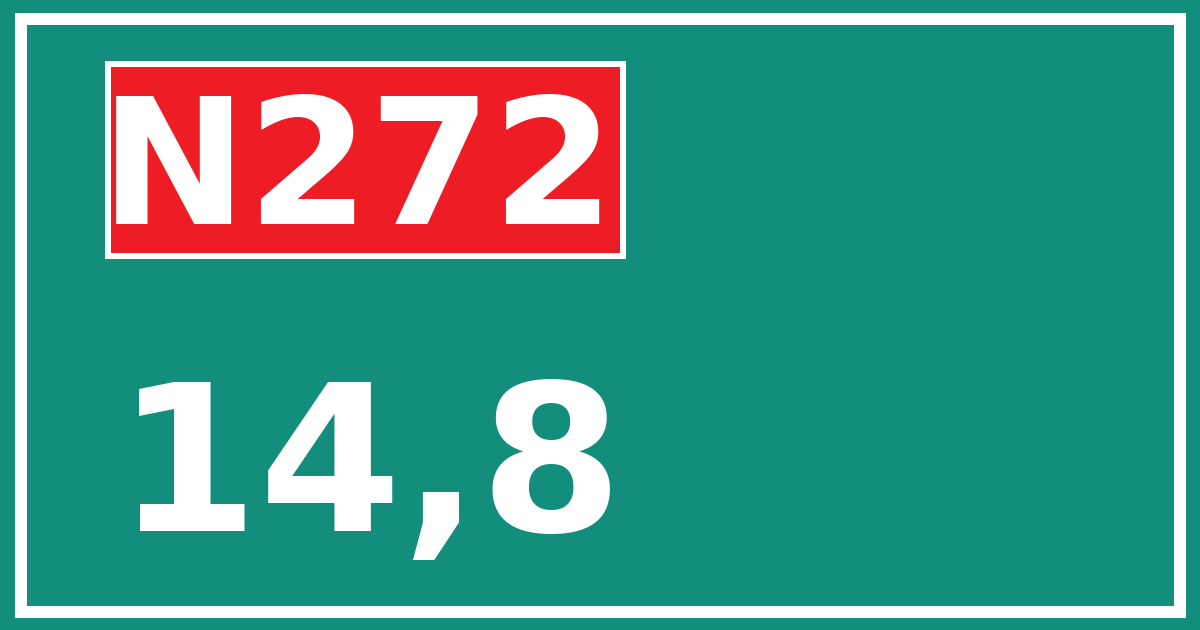 Hectometerbord N272 14,8
