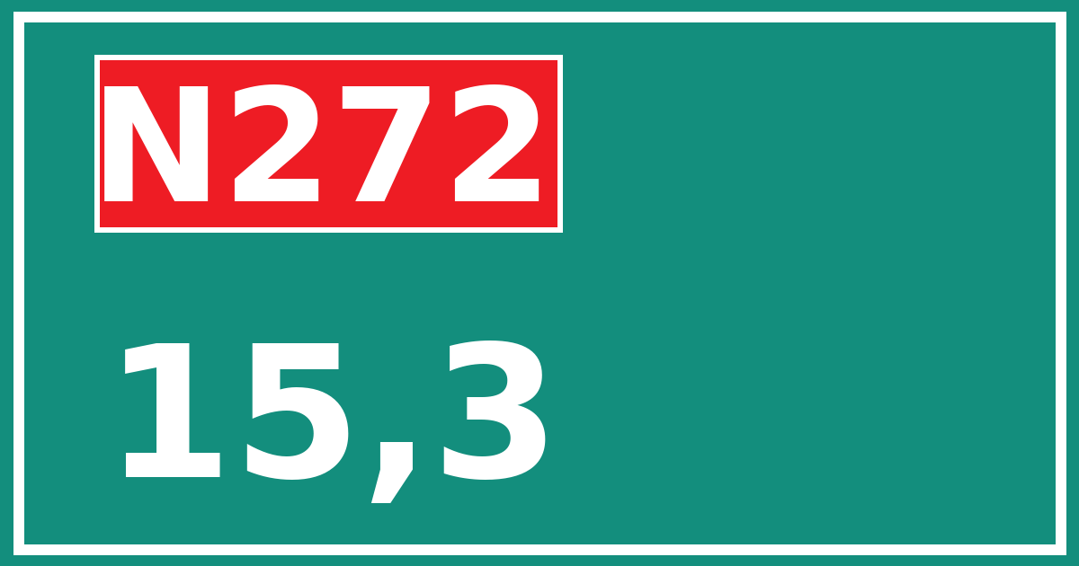 Hectometerbord N272 15,3