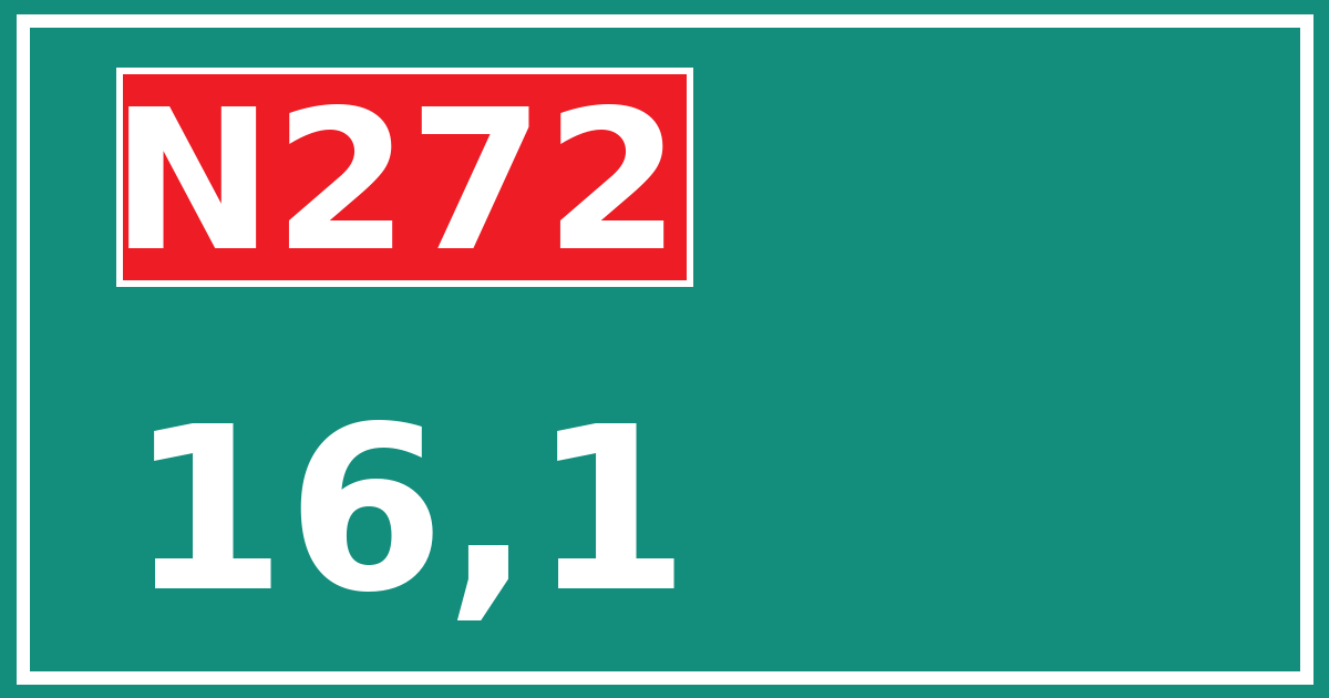 Hectometerbord N272 16,1