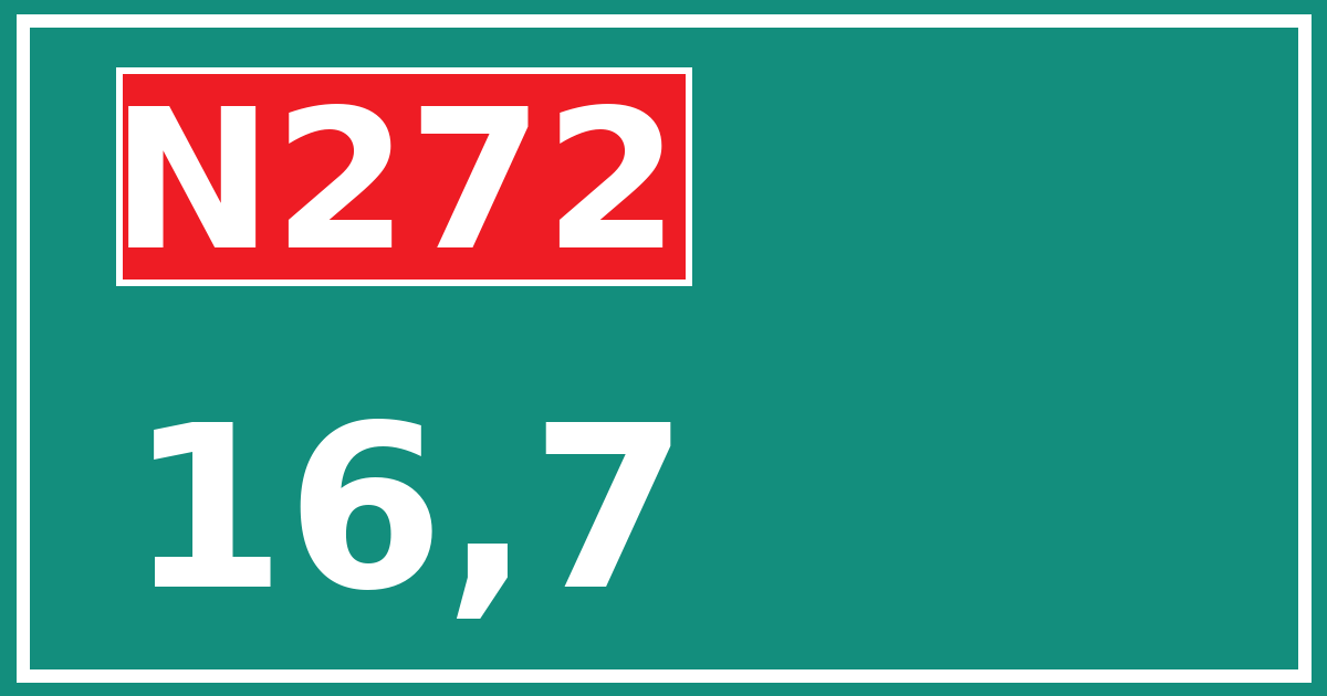 Hectometerbord N272 16,7
