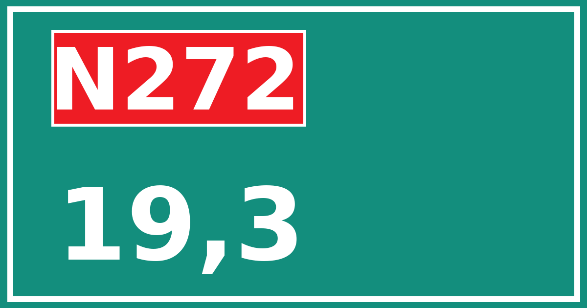Hectometerbord N272 19,3