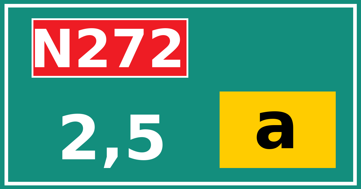 Hectometerbord N272 2,5 letter a