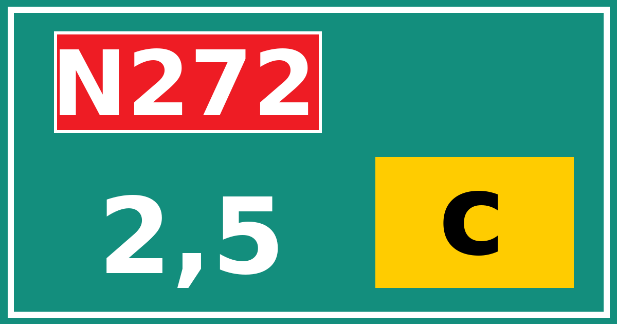 Hectometerbord N272 2,5 letter c