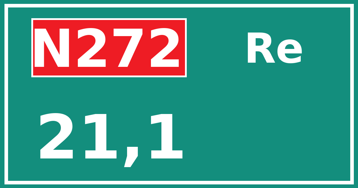 Hectometerbord N272 21,1 zijde Re