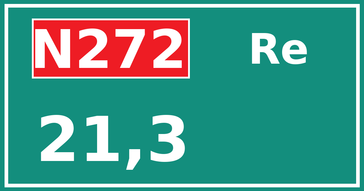 Hectometerbord N272 21,3 zijde Re