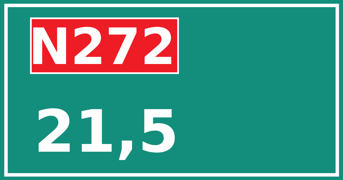 Hectometerbord N272 21,5