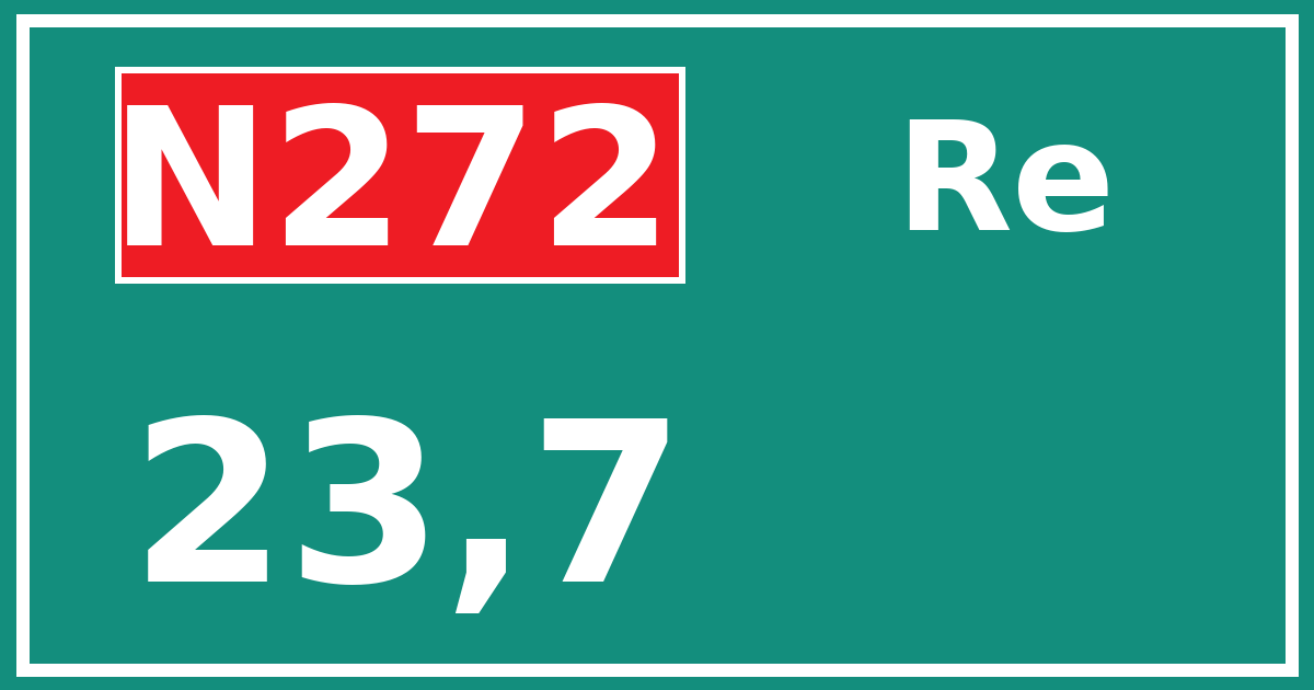 Hectometerbord N272 23,7 zijde Re