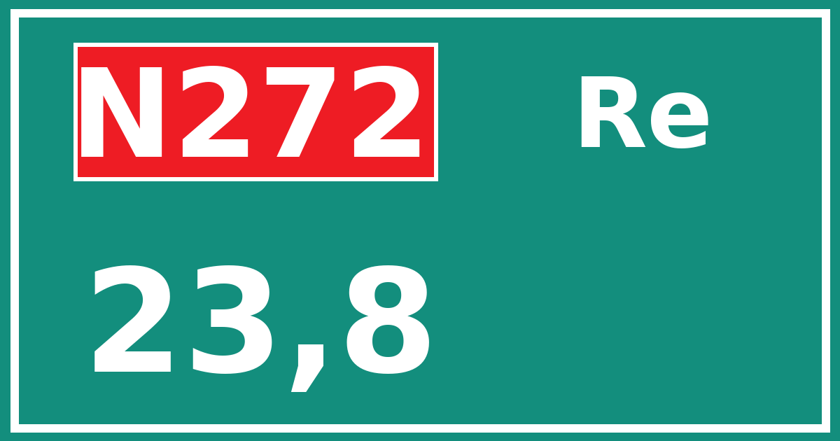 Hectometerbord N272 23,8 zijde Re