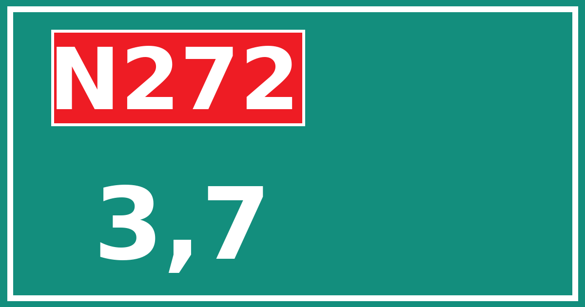 Hectometerbord N272 3,7