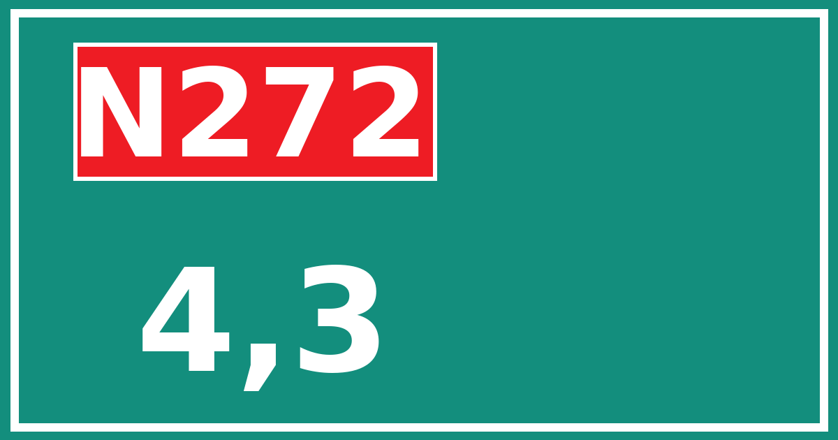 Hectometerbord N272 4,3