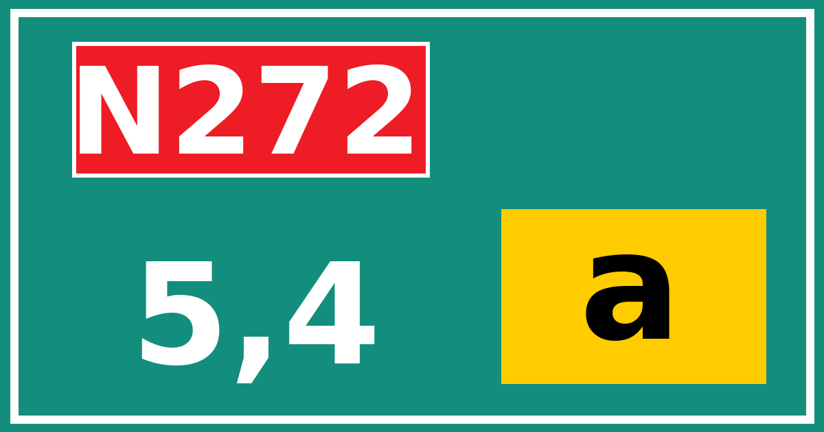 Hectometerbord N272 5,4 letter a