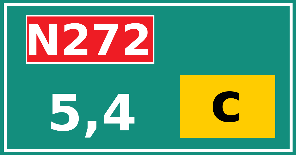 Hectometerbord N272 5,4 letter c