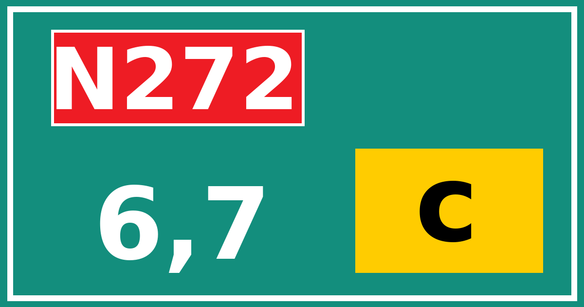 Hectometerbord N272 6,7 letter c