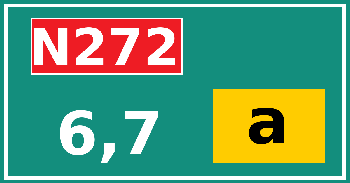 Hectometerbord N272 6,7 letter a