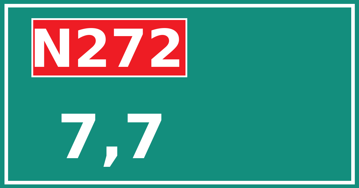 Hectometerbord N272 7,7