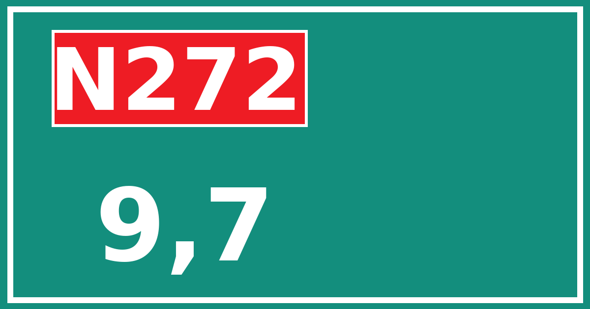 Hectometerbord N272 9,7