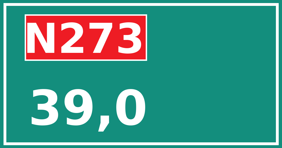 Hectometerbord N273 39,0