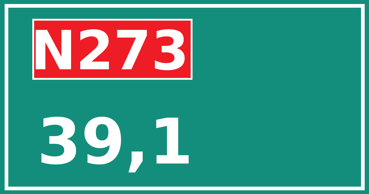 Hectometerbord N273 39,1