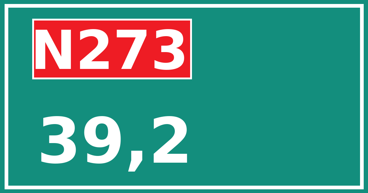 Hectometerbord N273 39,2