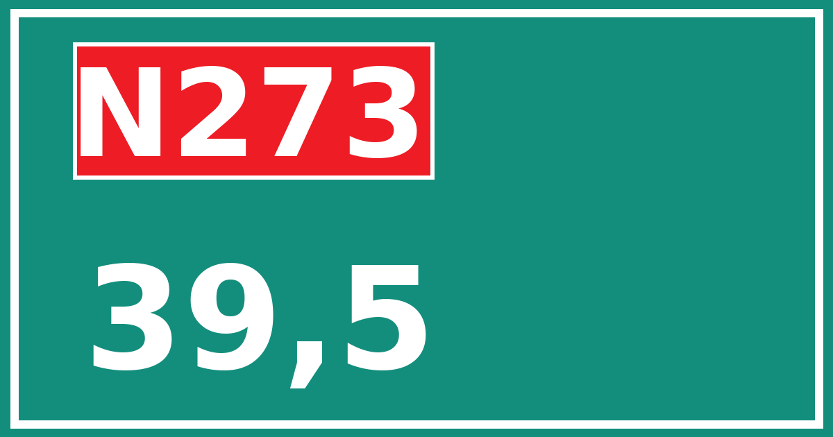 Hectometerbord N273 39,5