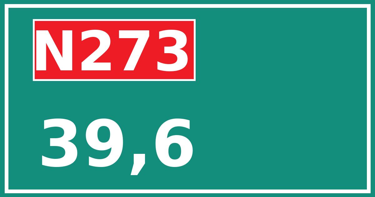Hectometerbord N273 39,6