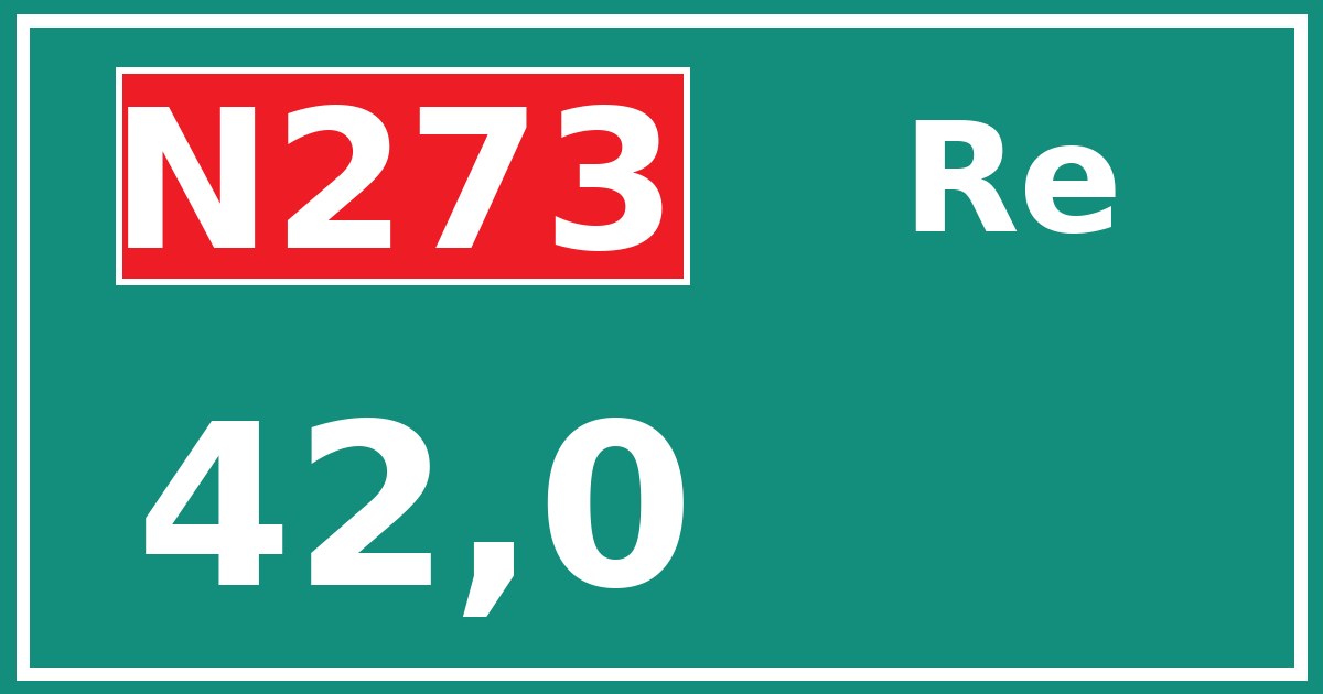 Hectometerbord N273 42,0 zijde Re