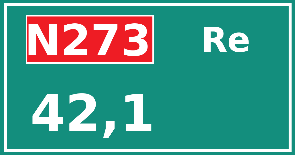 Hectometerbord N273 42,1 zijde Re