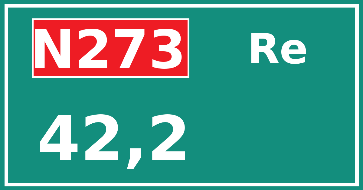 Hectometerbord N273 42,2 zijde Re