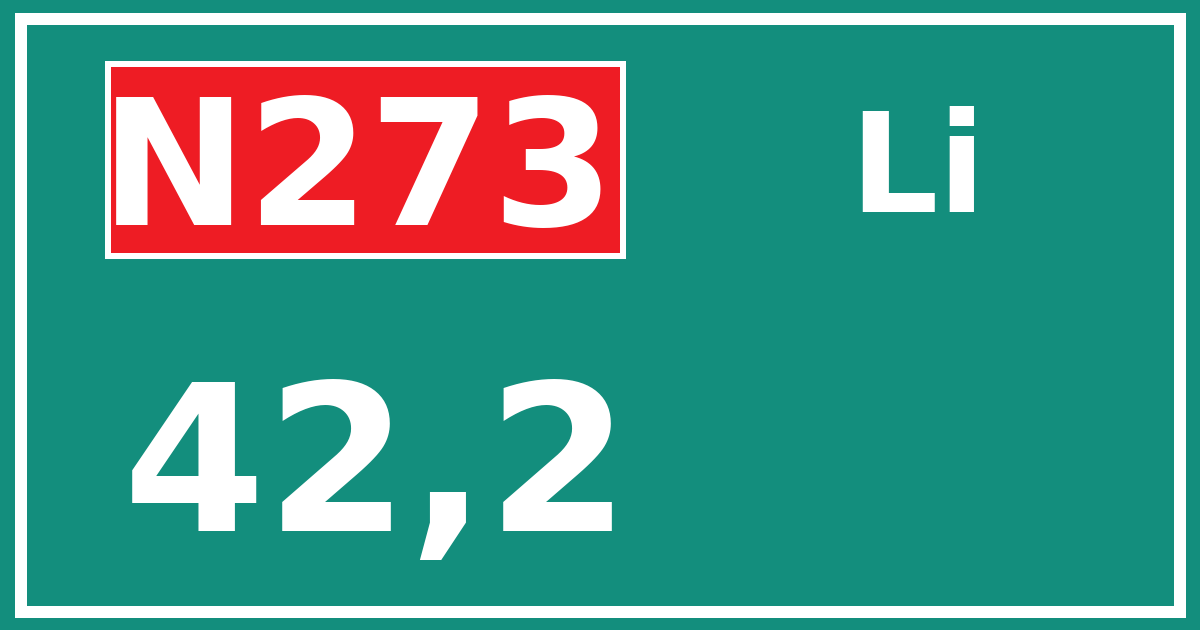 Hectometerbord N273 42,2 zijde Li