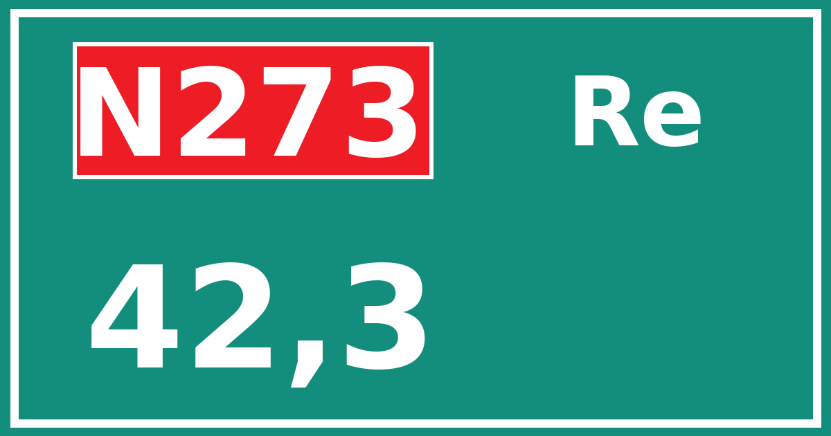 Hectometerbord N273 42,3 zijde Re