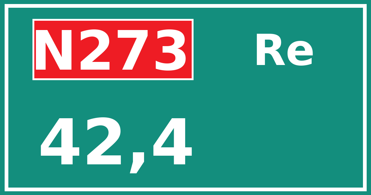 Hectometerbord N273 42,4 zijde Re