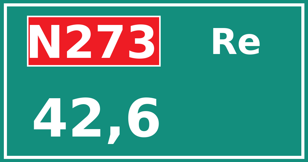 Hectometerbord N273 42,6 zijde Re