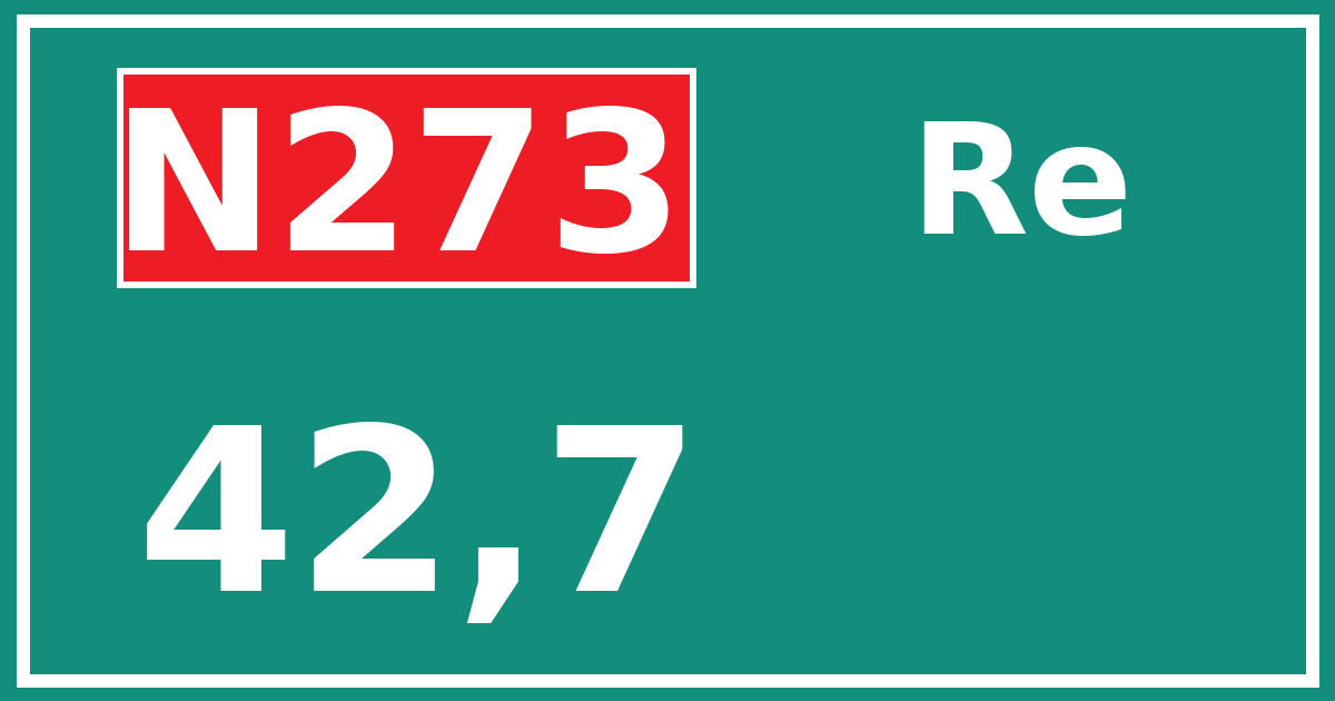 Hectometerbord N273 42,7 zijde Re