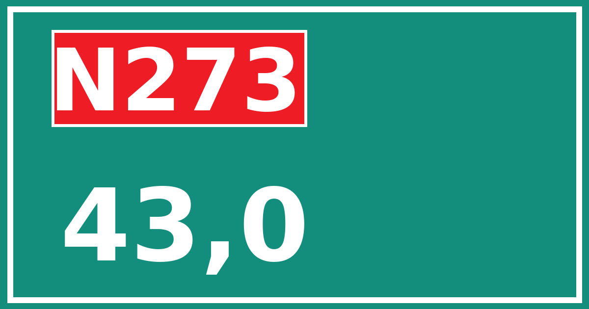 Hectometerbord N273 43,0
