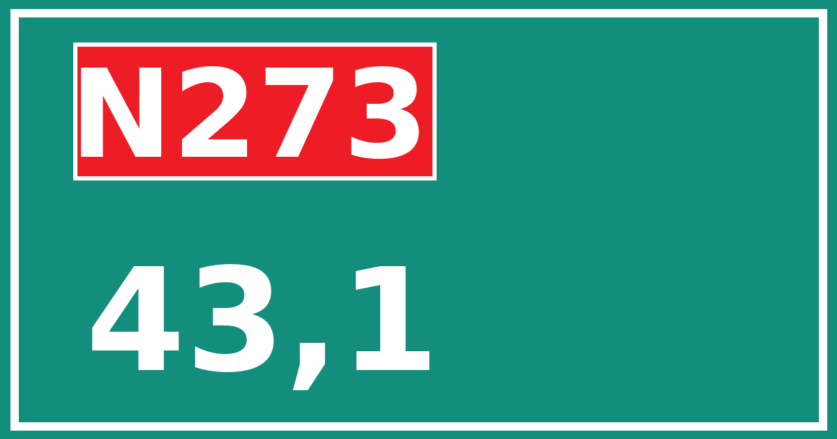 Hectometerbord N273 43,1