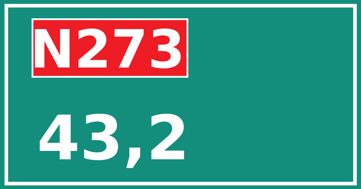 Hectometerbord N273 43,2