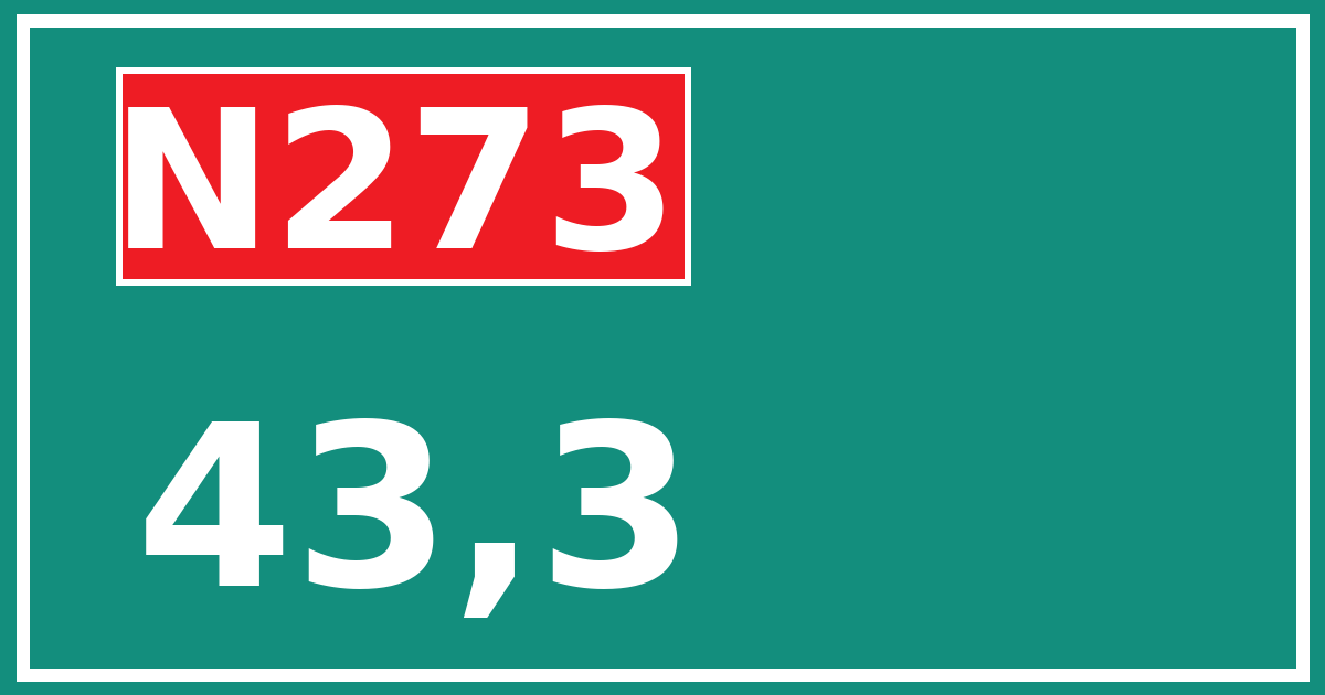 Hectometerbord N273 43,3
