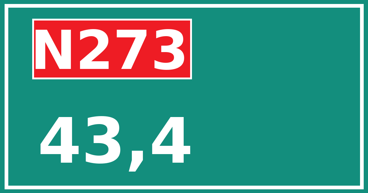 Hectometerbord N273 43,4