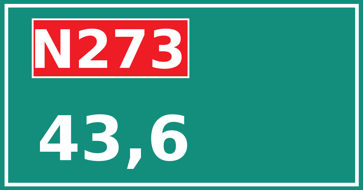 Hectometerbord N273 43,6
