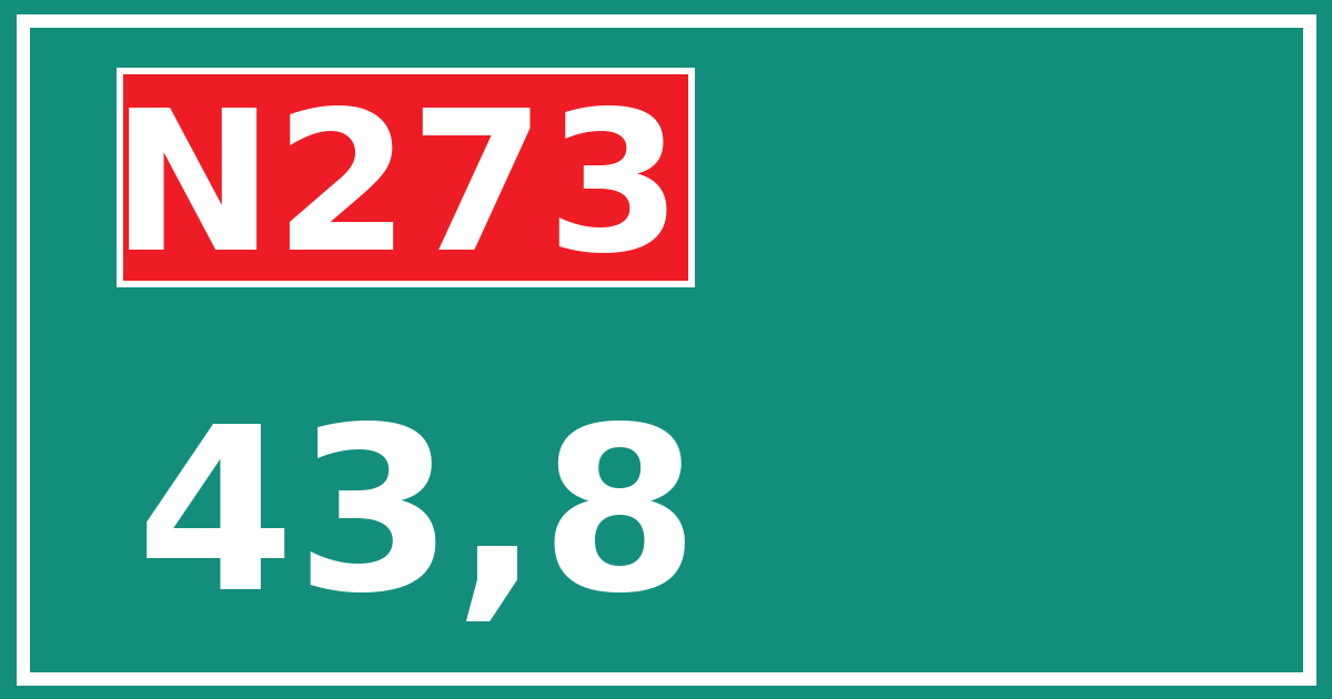 Hectometerbord N273 43,8