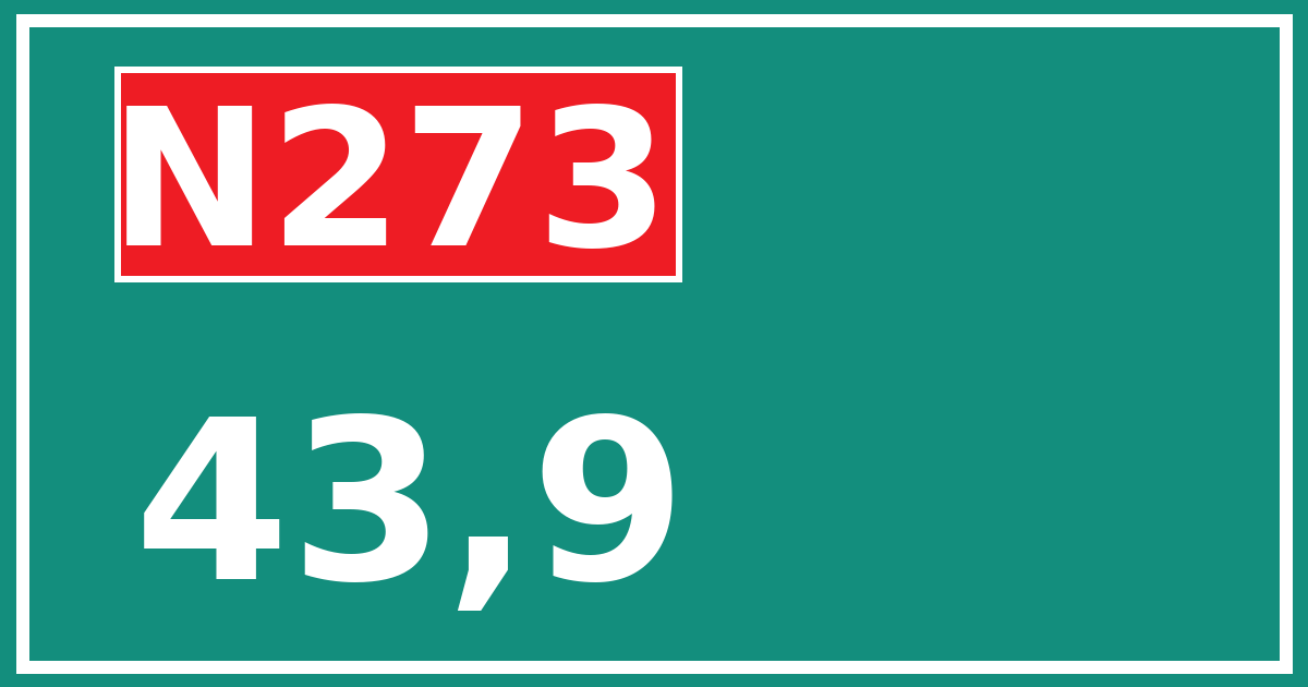 Hectometerbord N273 43,9