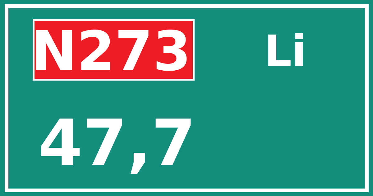 Hectometerbord N273 47,7 zijde Li